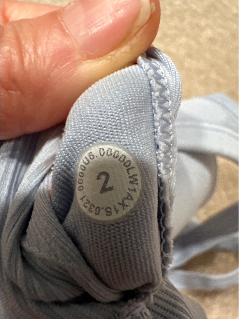 (5)Lululemon Light Blue Ribbed Racerback Tank Top Size 2 - Picture 4 of 5